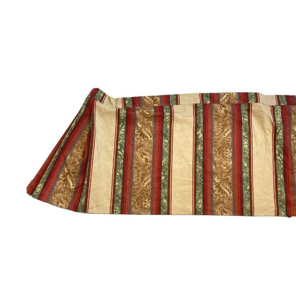 3 Custom Made Luxury Valances Window Treatments Curtains Red Green Yellow Stripe - Picture 6 of 11